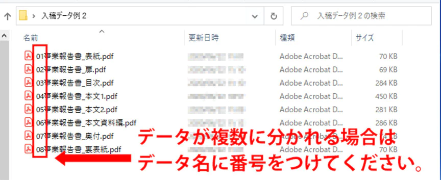 表紙と裏表紙のPDFデータ。本文が一つにまとまったPDFデータ。